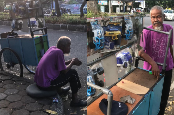 Ditinggal Keluarga, Kakek Tua Renta Tidur di Emperan Kota Bandung, Netizen Galang Dana