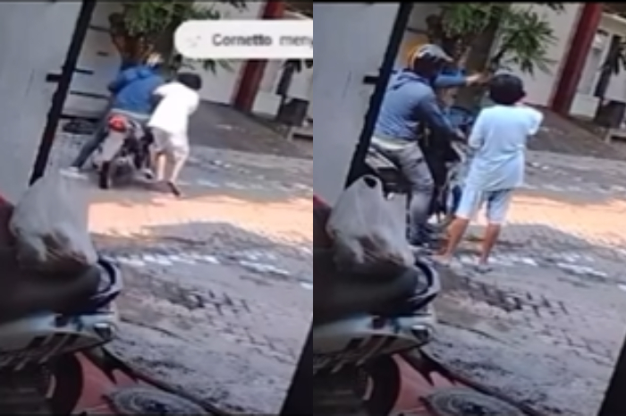 Heboh! Emak-emak di Semarang Gagalkan Aksi Jambret Hingga Tersungkur
