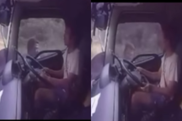 Mendebarkan tapi Kocak! Sopir Truk Diduga Nyaris Dibegal Lalu Tancap Gas, Begalnya Ikut Terbawa