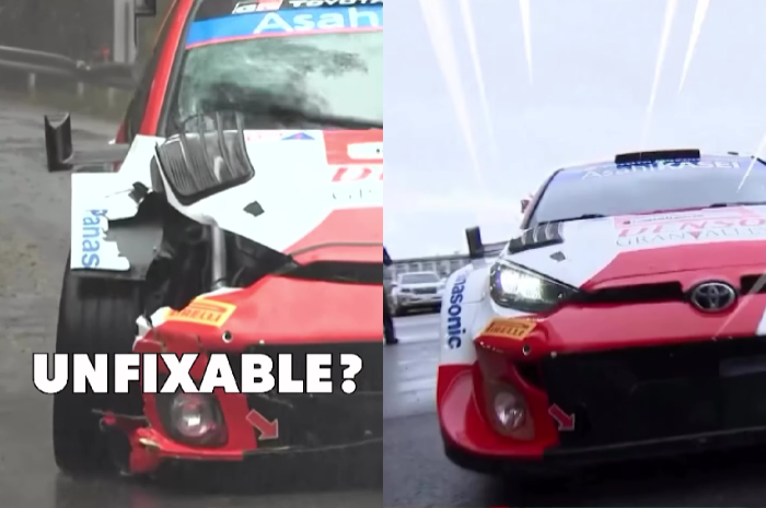 Real Ketok Magic? Mobil Rally Ringsek di Ajang Balapan, Bisa Diperbaiki Mekanik dalam Sekejap