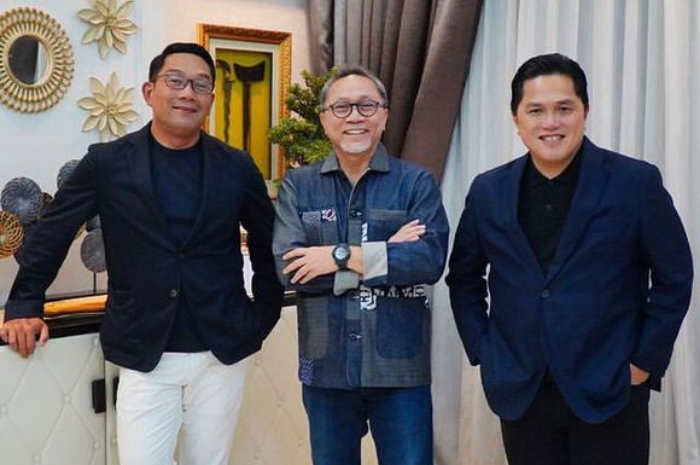 Mantap! Ridwan Kamil, Zulhas dan Erick Thohir Peragakan Joget Gemoy ala Prabowo Subianto