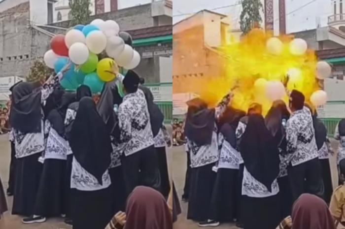 Tak Terduga, Balon Gas Meledak saat Perayaan Hari Guru Nasional di Bekasi, Korban Alami Luka-Luka