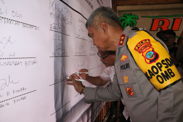 Sepakat Akhiri Konflik, Seluruh Elemen Masyarakat Tandatangani Deklarasi Bitung Damai