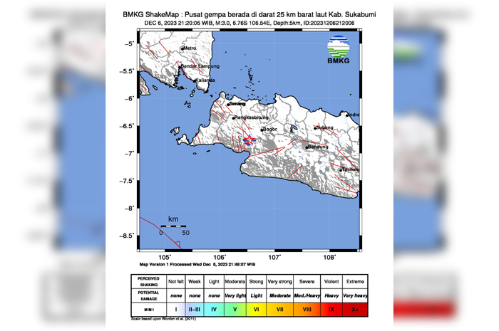 Gempa Dangkal Magnitudo 3,0 Guncang Sukabumi, BMKG Sebut Ada Aktivitas Sesar Lokal