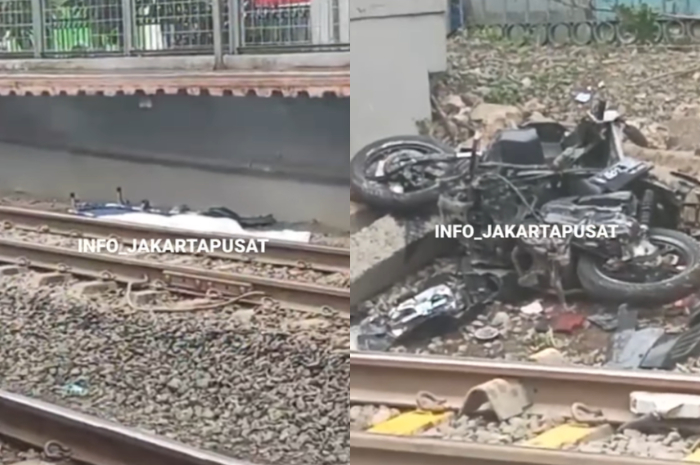 Nahas! Pemotor Meregang Nyawa Usai Terobos Palang Pintu Rel Kereta di Jakarta Pusat