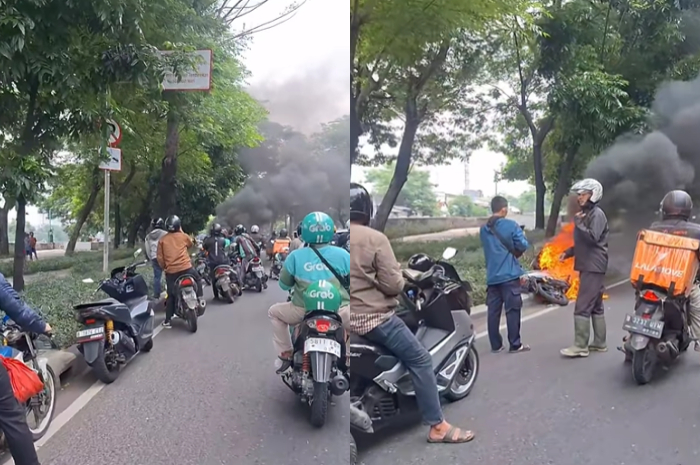 Heboh Motor Terbakar di Cengkareng, Warganet Heran: Gak Ada yang Mau Ambil Air?