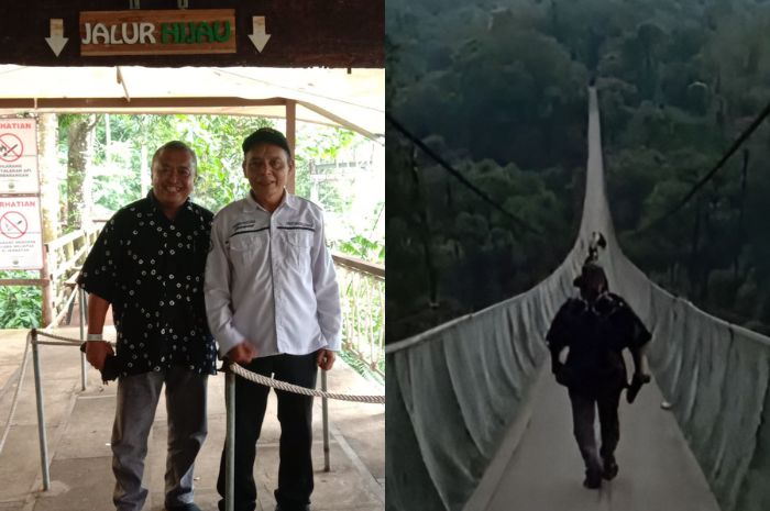 Jalan-Jalan ke Jembatan Gantung Kadudampit Sukabumi Bareng Kades Asep Badrutaman