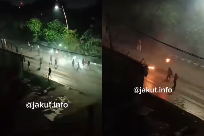 Heboh! Dua Kelompok Pemuda Tawuran di Jakarta Utara, Saling Acungkan Sajam dan Lempar Petasan