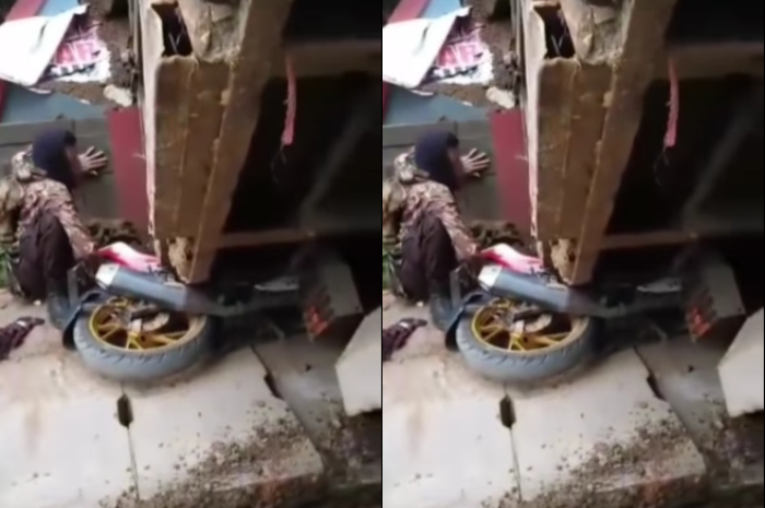Apes, Pengendara Motor Tertindih Badan Truk di Parung Panjang Bogor, Warga Sempat Beri Bantuan