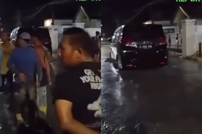 Viral, Mobil Toyota Alphard Terobos Jalan Cor Basah di Palembang, Sopir Malah Cekcok dengan Warga