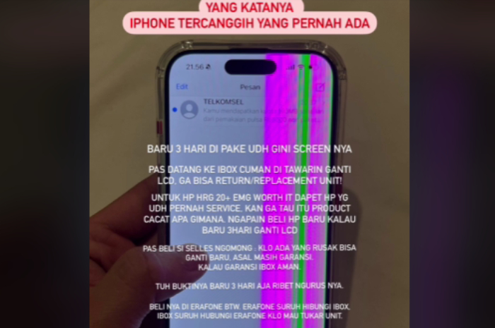 Pria Ini Curhat, Baru Tiga Hari Beli iPhone 15 Pro, Layarnya Sudah Rusak, Warganet: Komplain Aja ke Apple