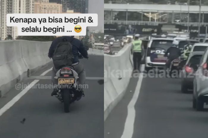 Viral! Pemotor Berplat Polri Melintas di JLNT Casablanca, Lolos saat Razia Polisi, Netizen: Kok Bisa Gitu Ya