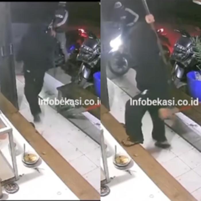  Viral, Sekelompok Geng Motor Menyerang Warung Kopi di Bantar Gebang, Bekasi Terekam CCTV