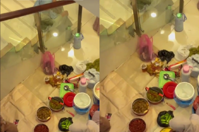 Viral, Emak-Emak Asyik Piknik di Tangcity Mall Kota Tangerang, Netizen: Berasa di Kampung