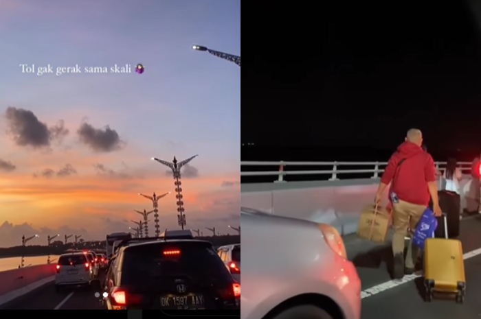 Viral, Turis Asing di Bali Jalan Kaki ke Bandara, Gara-Gara Tol Macet Parah