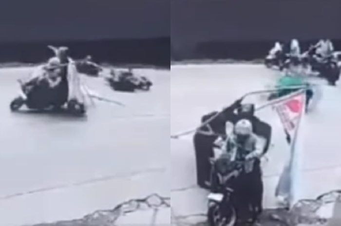 Viral! Baliho Parpol di Jakbar Timpa Pemotor, Pengendara Terluka, Polisi Turun Tangan