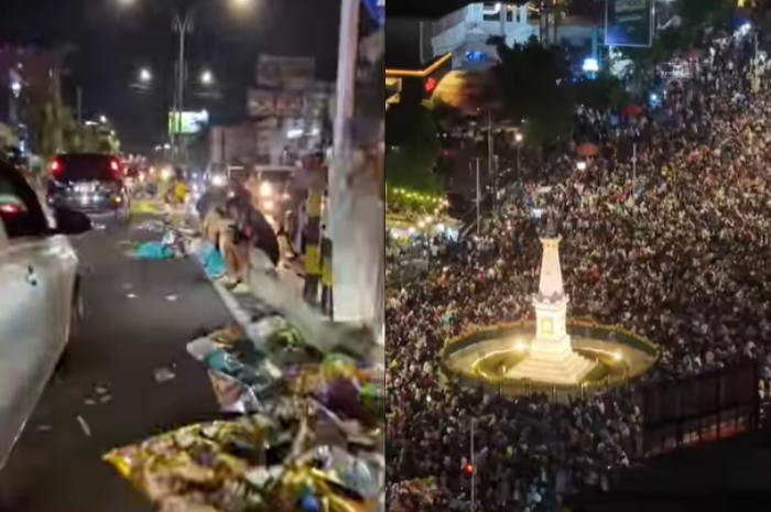 Miris, Tugu Yogyakarta Dipenuhi Sampah saat Malam Tahun Baru, Netizen: Mental Nyampah Tetap Ada