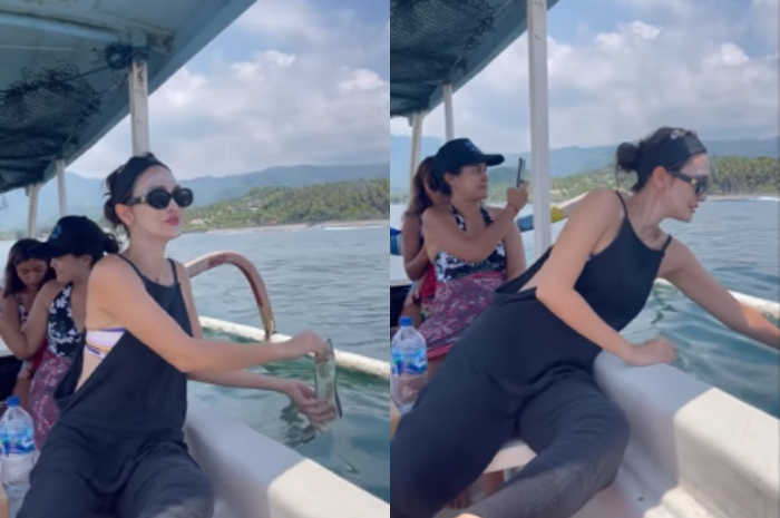Aksi Luna Maya Tuai Pujian: Pungut Sampah di Permukaan Laut Bali