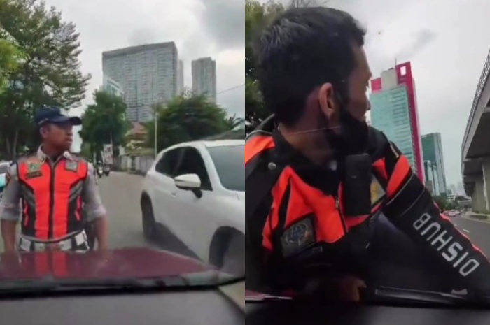 Viral, Petugas Dishub Naik ke Atas Kap Mesin Mobil Milik Seorang Pengendara, Warganet: Mau Cosplay Spiderman