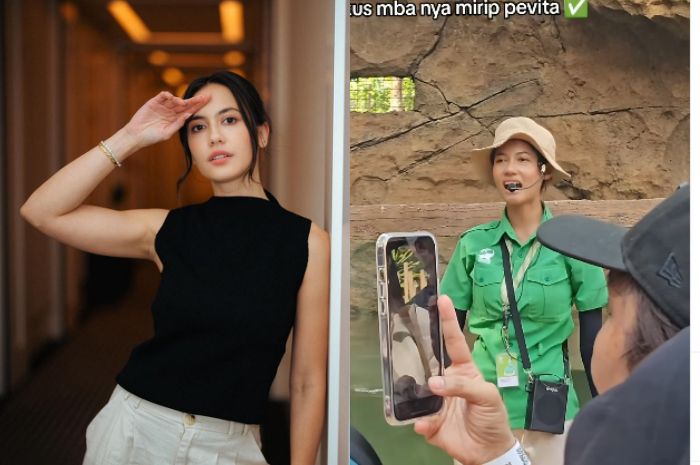 Begini Reaksi Pevita Pearce Saat Petugas Kebun Binatang Wajahnya Mirip Dengannya