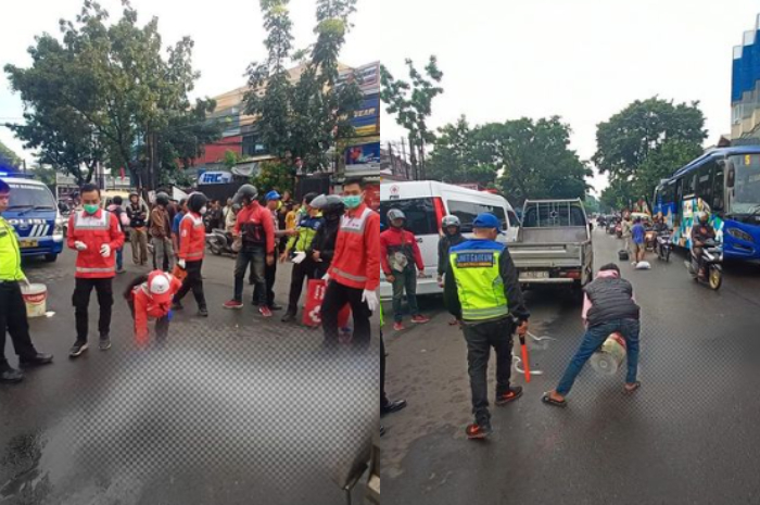 Beredar Foto Kecelakaan Mobil Pick Up yang Menabrak Pejalan Kaki di Jalan Moch Toha Kota Bandung