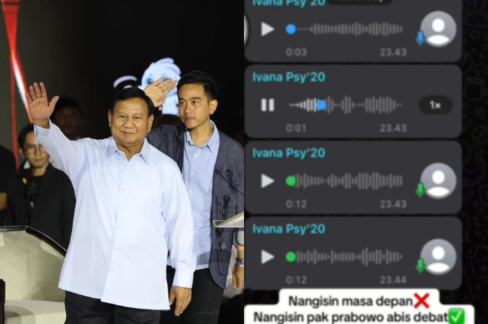 Tangis Perempuan Pendukung Prabowo Subianto Viral, Tak Terima Capresnya Dijatuhkan Anies Baswedan saat Debat