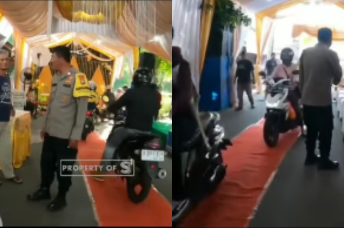 Polisi Tertibkan Tenda Hajatan yang Dibangun di Tengah Jalan Raya, Netizen: Minimal Jangan Rugiin Orang