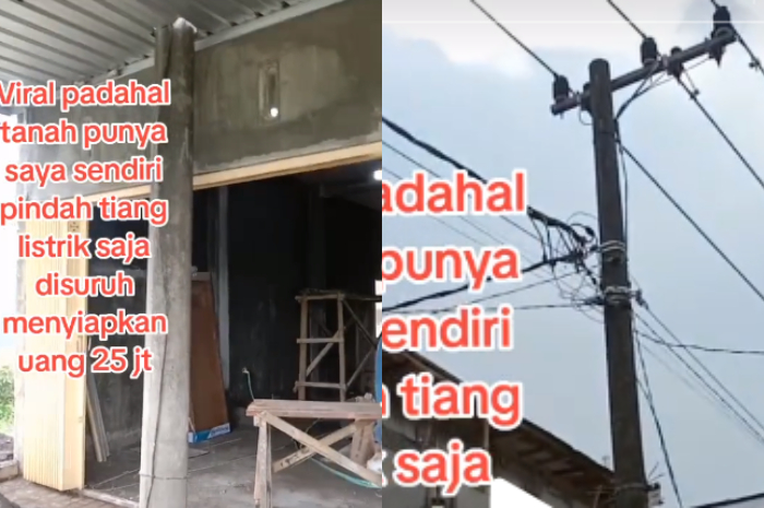 Viral! Rumah di Malang Jawa Timur Terhalang Tiang Listrik, Ingin Dipindahkan Tapi Harus Bayar Rp25 Juta?