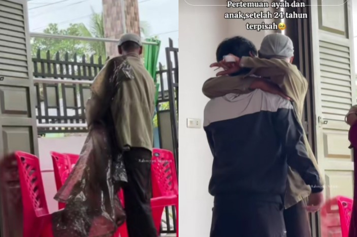 Momen Haru Pertemuan Ayah dan Anak setelah Terpisah 24 Tahun, Warganet Ikut Nangis Lihatnya