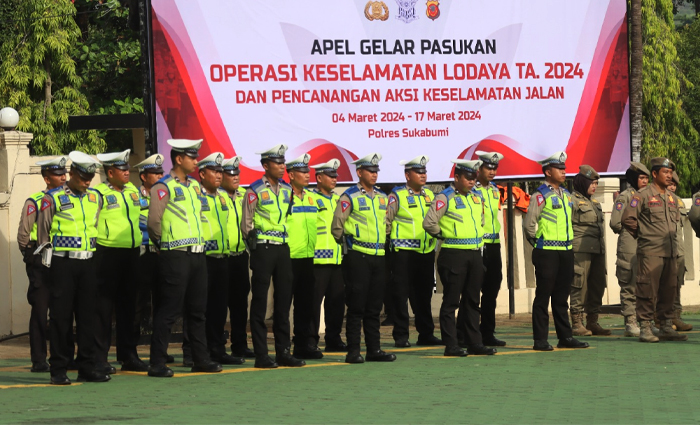 Gelar Pasukan Jelang Operasi Keselamatan Lodaya 2024, Kapolres Sukabumi: Utamakan Teguran Humanis