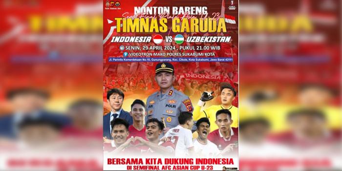 Nobar Indonesia vs Uzbekistan di Polres Sukabumi Kota, Ini Prediksi Kapolres