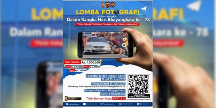 Sambut HUT Bhayangkara ke-78, Polres Sukabumi Kota Gelar Lomba Foto Berhadiah Total Rp 4,5 Juta